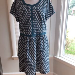 Retro style teal dot dress by Boden in US size 12